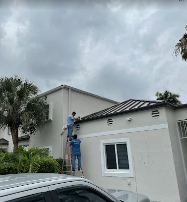 Metal roof installation on a residential home in Davie FL with storm-ready features